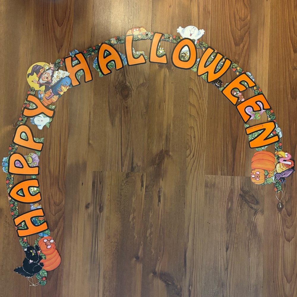 Vintage Amscan 6ft Happy Halloween Jointed Die Cut Banner Decoration